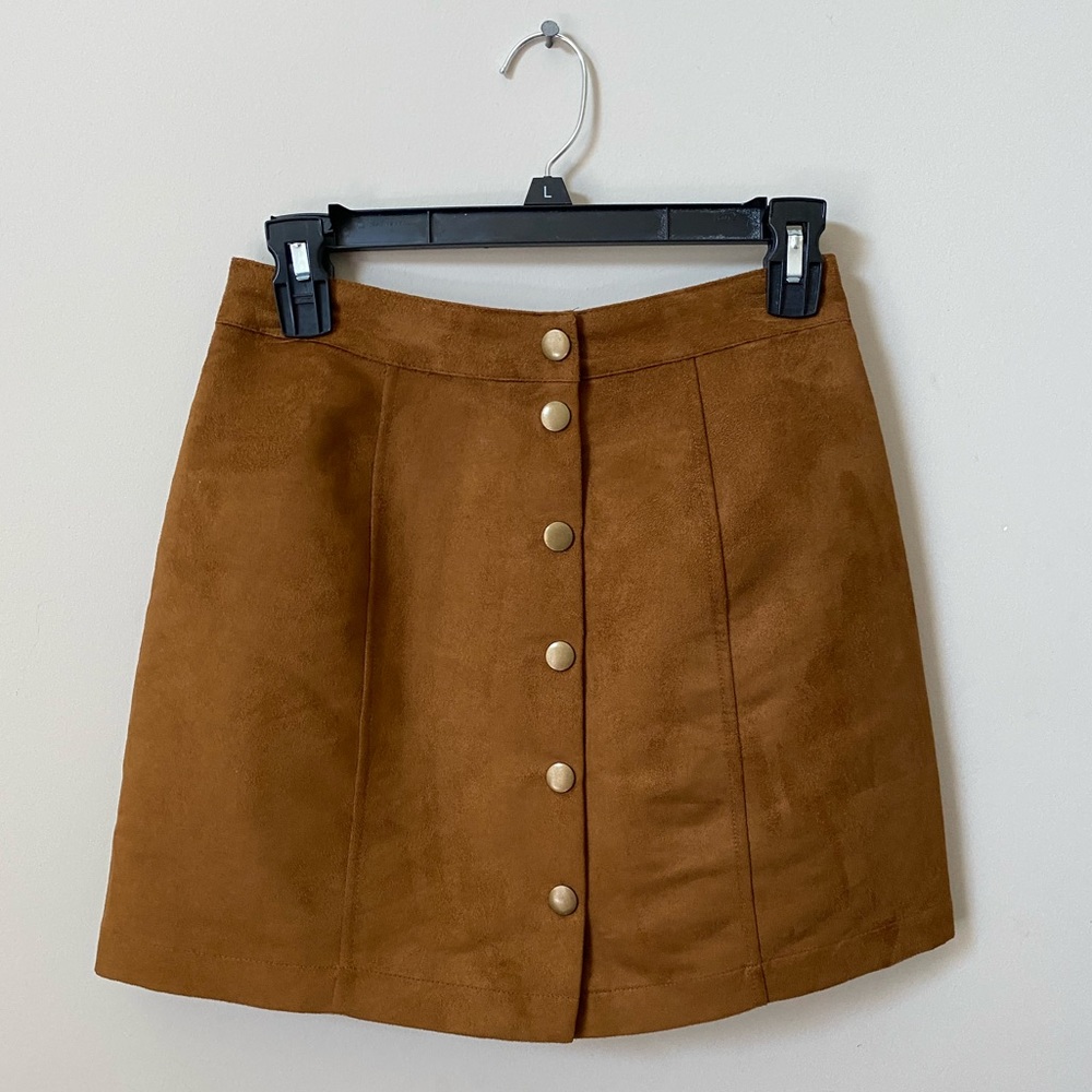 Brown button down skirt
